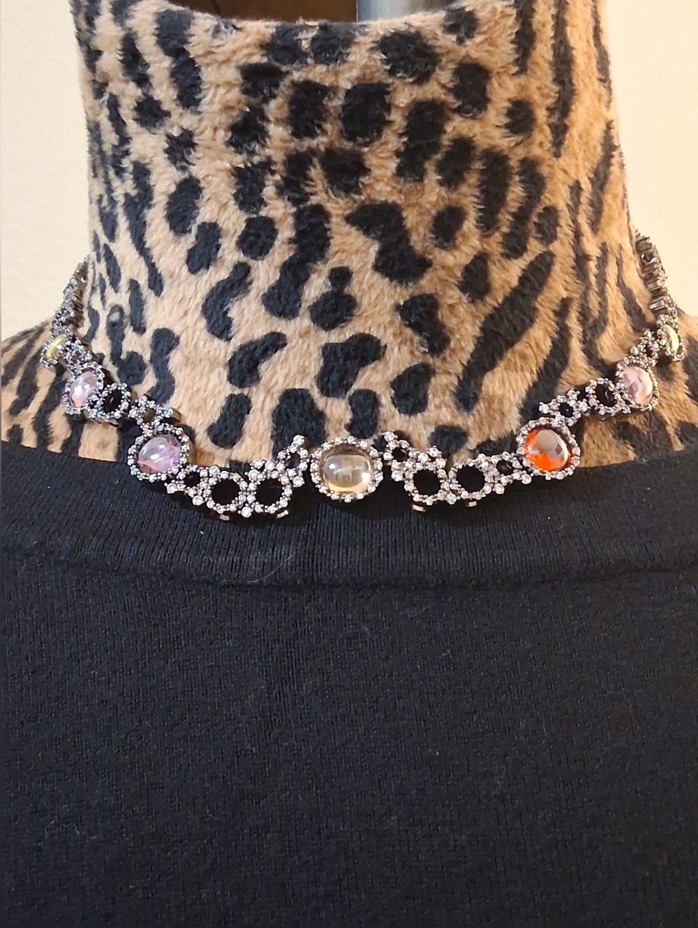 Multi-Color Crystal Statement Necklace - Women's Jewelry